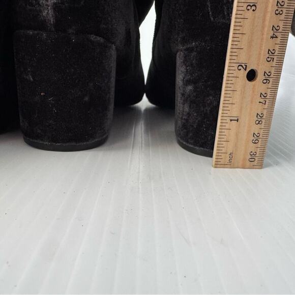MNG by Mango black velvet over the knee heeled boots size 7.5 / 38 - Picture 10 of 13